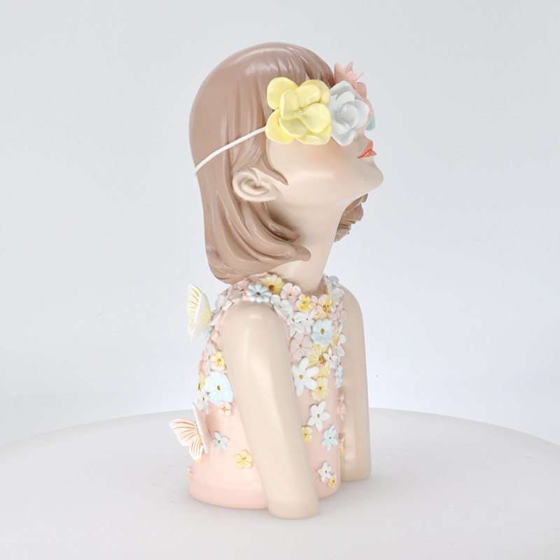 Modern Resin Butterfly flower Girl Figurine statue for Girl's Room or Home Decoration