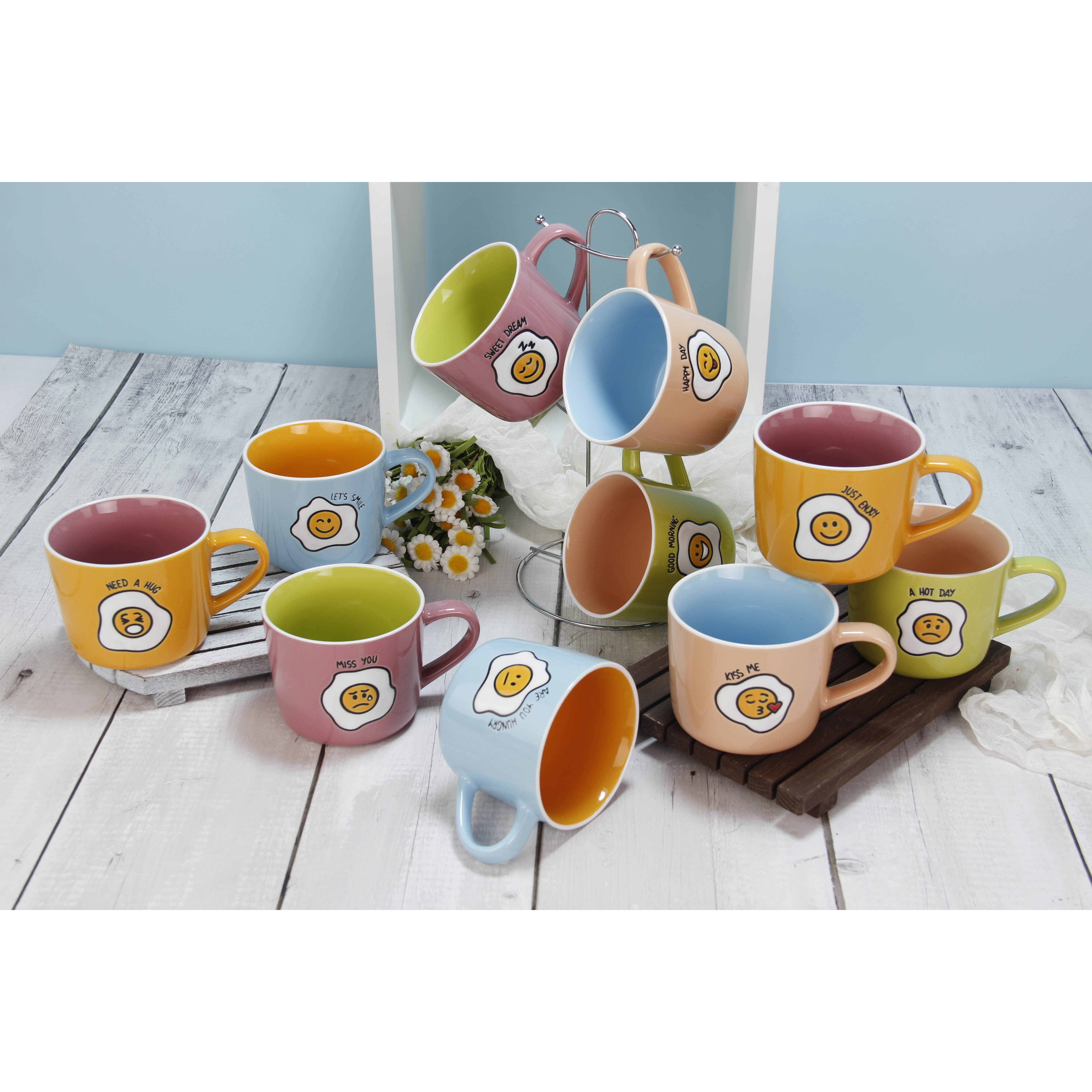 Emoji printed ceramic mug