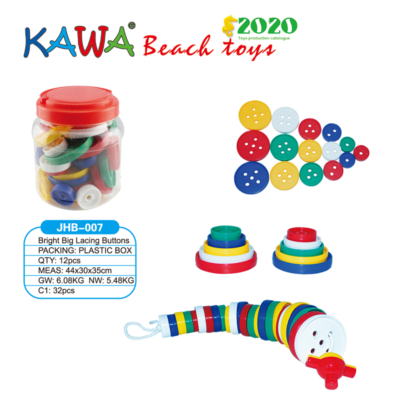 Plastic building blocks in buckets