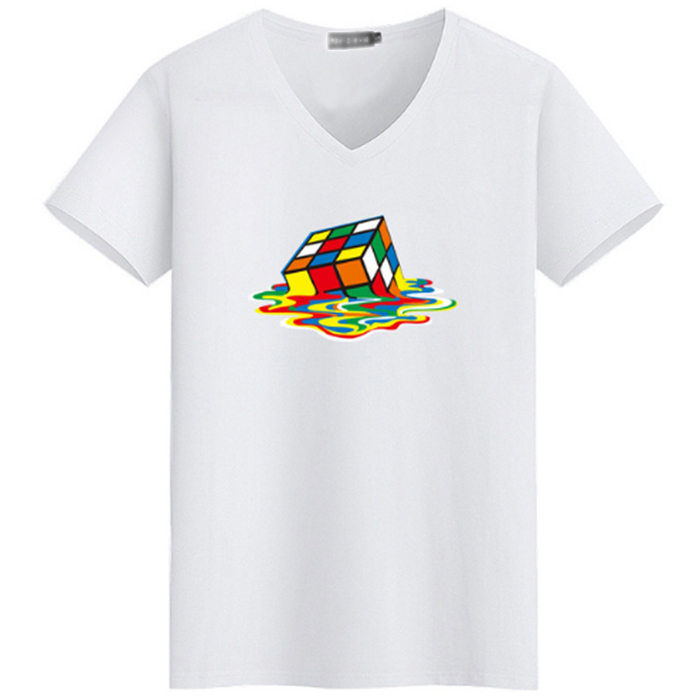 Men's Short Sleeve v Neck T-shirt printing