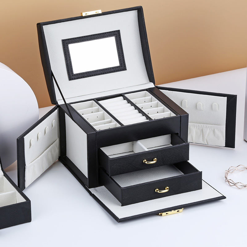 Fashion Women's Mini Leather Jewellery Storage Case Travel Makeup Organizer Custom Jewelry Box with Logo