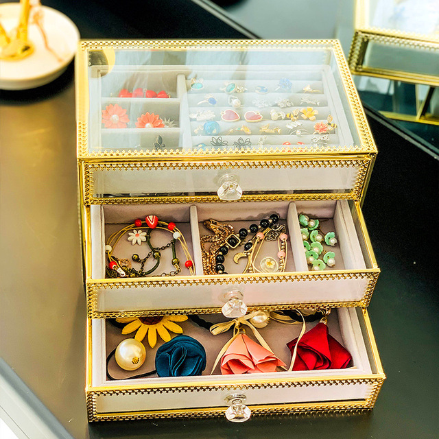 Large Capacity Acrylic Velvet Jewelry Storage Box
