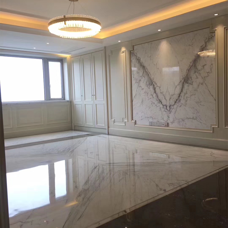 TV Background Wall Bathroom Staircase Flooring Marble High Quality Volakas White Marble Polished Surface Finishing Marble