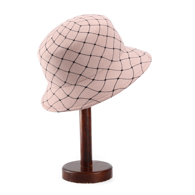 Lady Cloche Wool Felt Hat With Printing