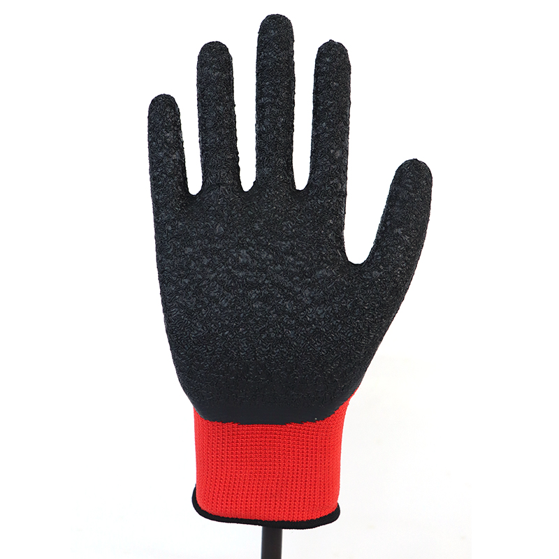 Glove Latex-13g Polyester Shell Latex Coated, Crinkle Finish Glove Working Gloves