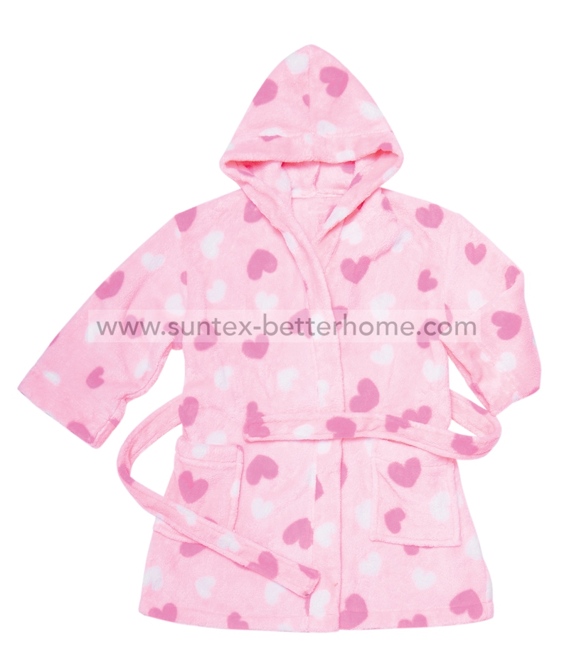 100%Polyester Coral Fleece Baby Bathrobe Kids Bathrobe Children Bathrobe