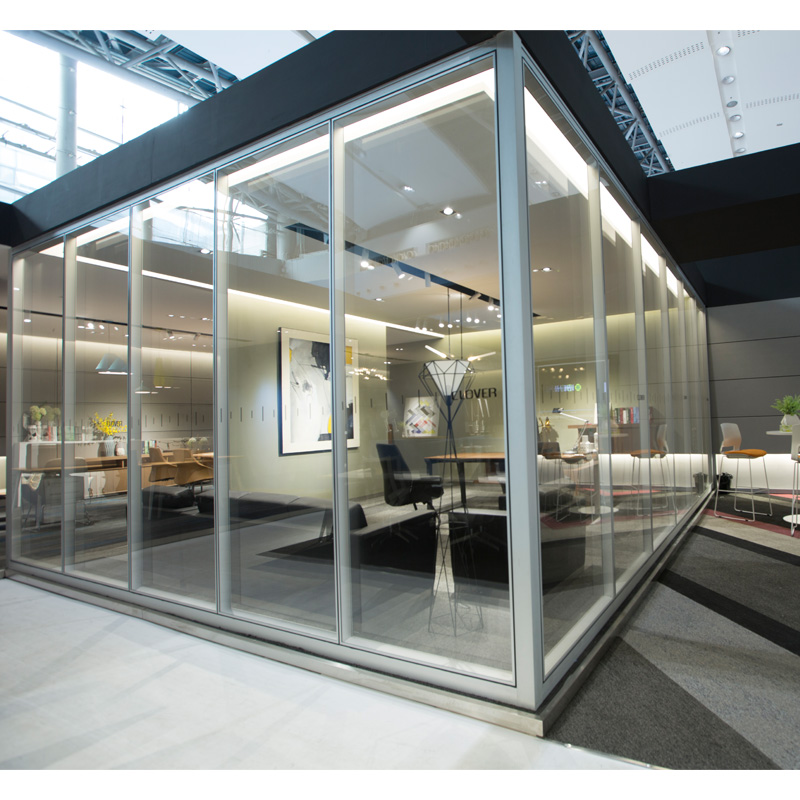 glass partition wall/tempered glass sound proof office glass wall systems