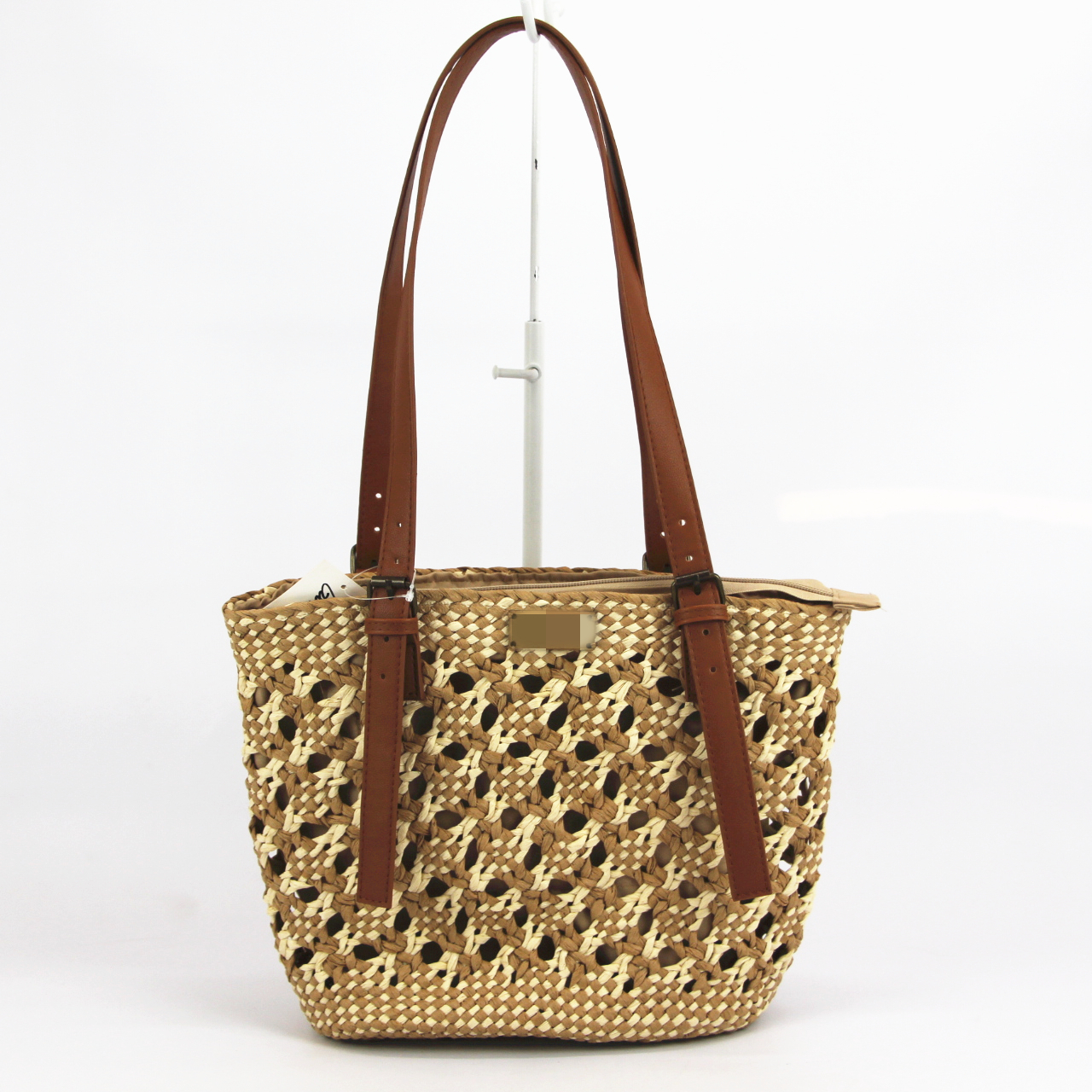 Hollow out Paper straw hand woven hand bag