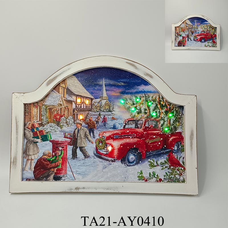 2022 new design special-shaped paint frame LED lights Christmas decoration painting