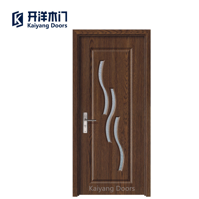 Hot sales Europe Interior Wooden Door pvc mdf bathroom door glass door design