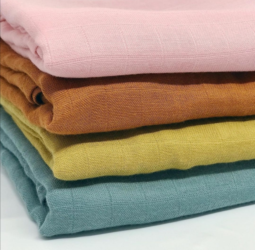 Single layer Muslin Swaddle Bamboo Cotton Fabric Blanket