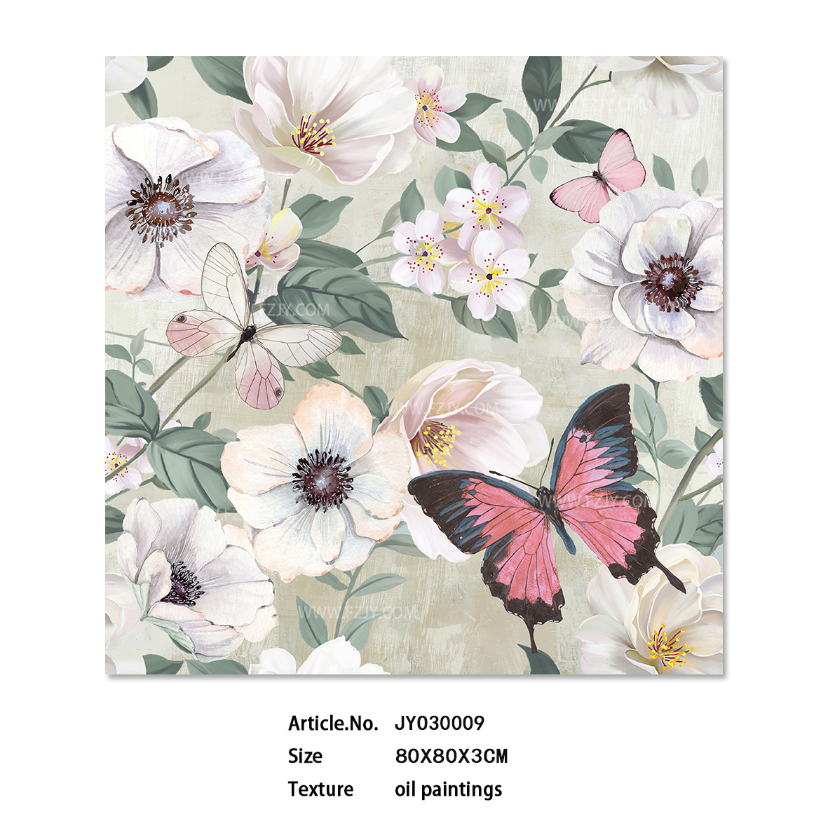 Newest design flower pattern canvas oil painting for home wall decor
