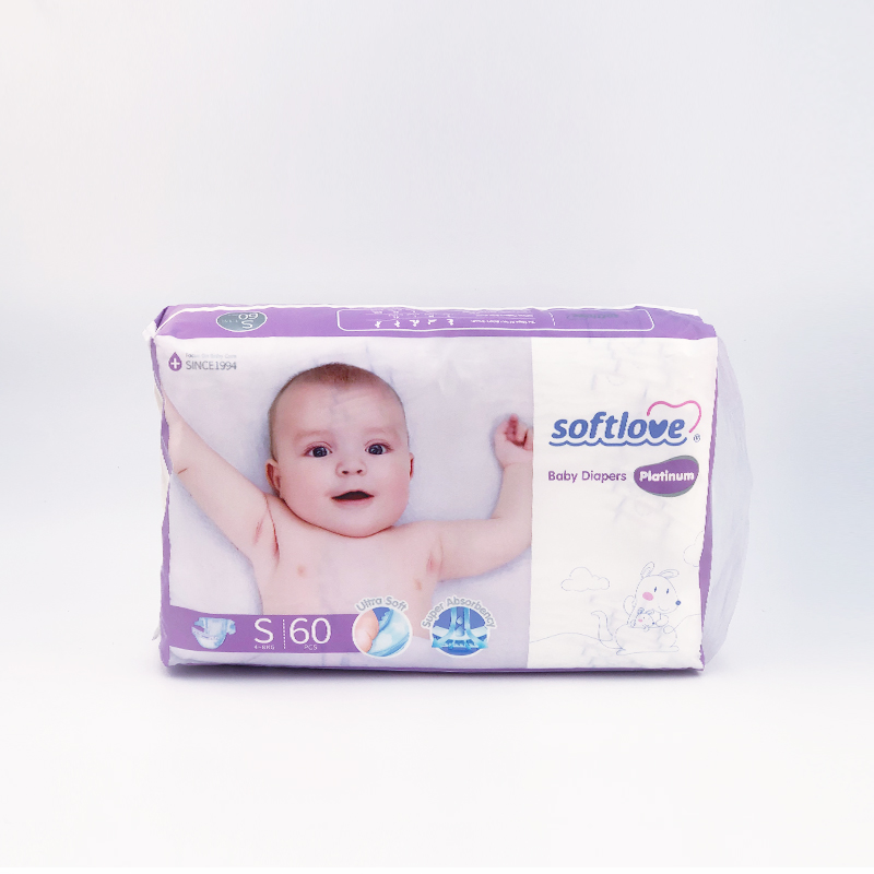 softlove platinum ultra thin baby diaper S 60pcs