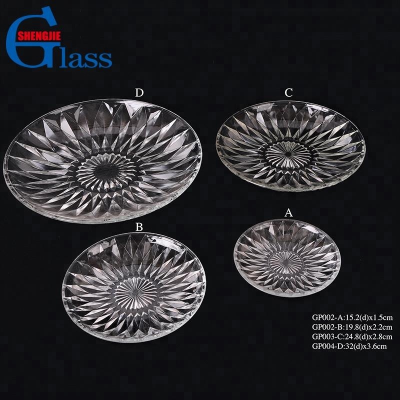 Wholesale Lucid Candy Plates Glass Kitchenware Set 6” ，8”，10”，12”