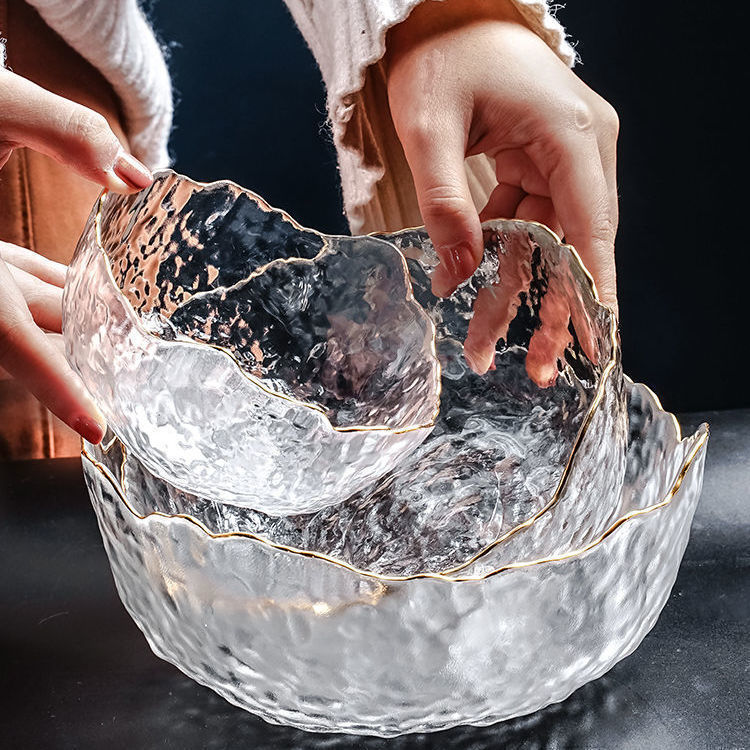 Crystal glass salad bowl