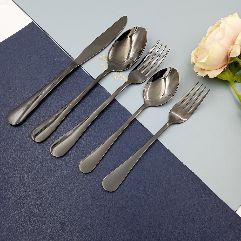 Titanium Black Cutlery set for hotel