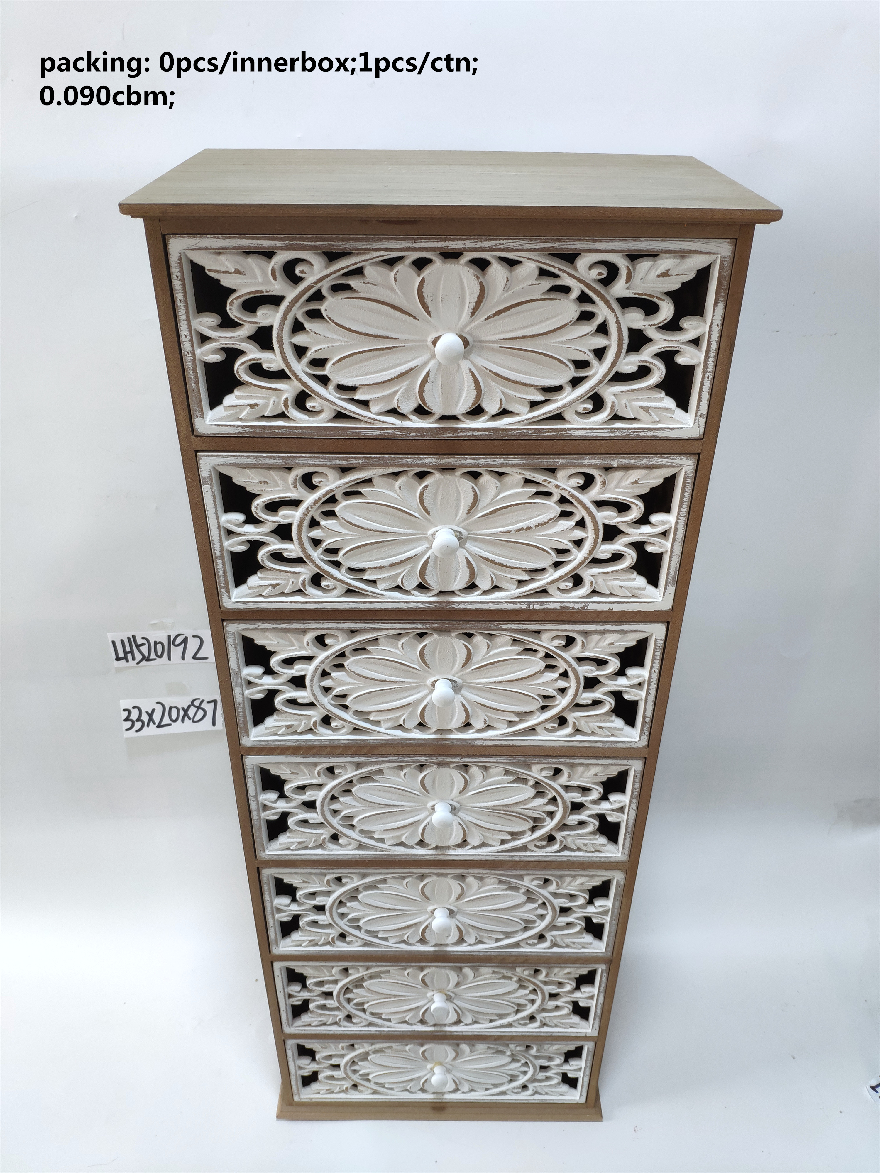 MDF pattern retro large shoe cabinet drawer cabinet