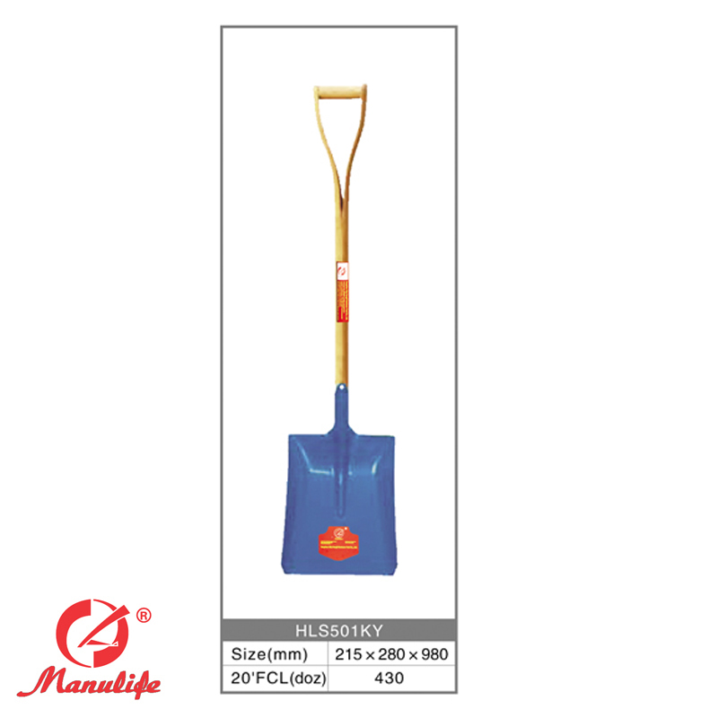 Short wood handle shovel