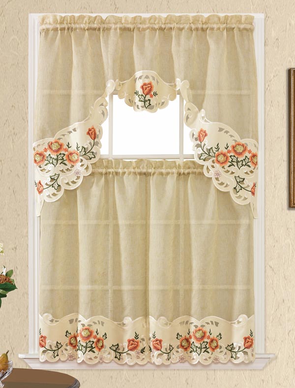 Embroidery kitchen curtain HY18K075