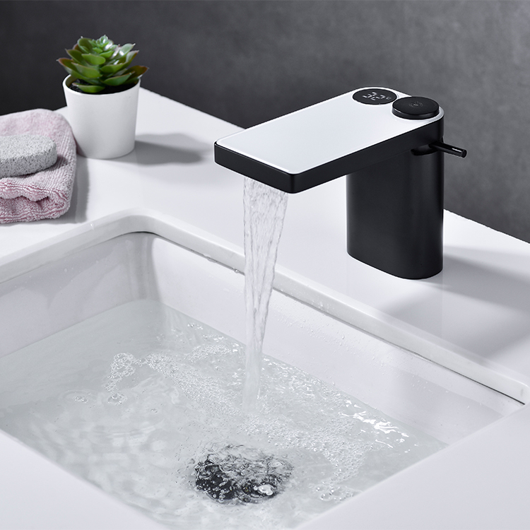 Single waterfall bathroom faucet