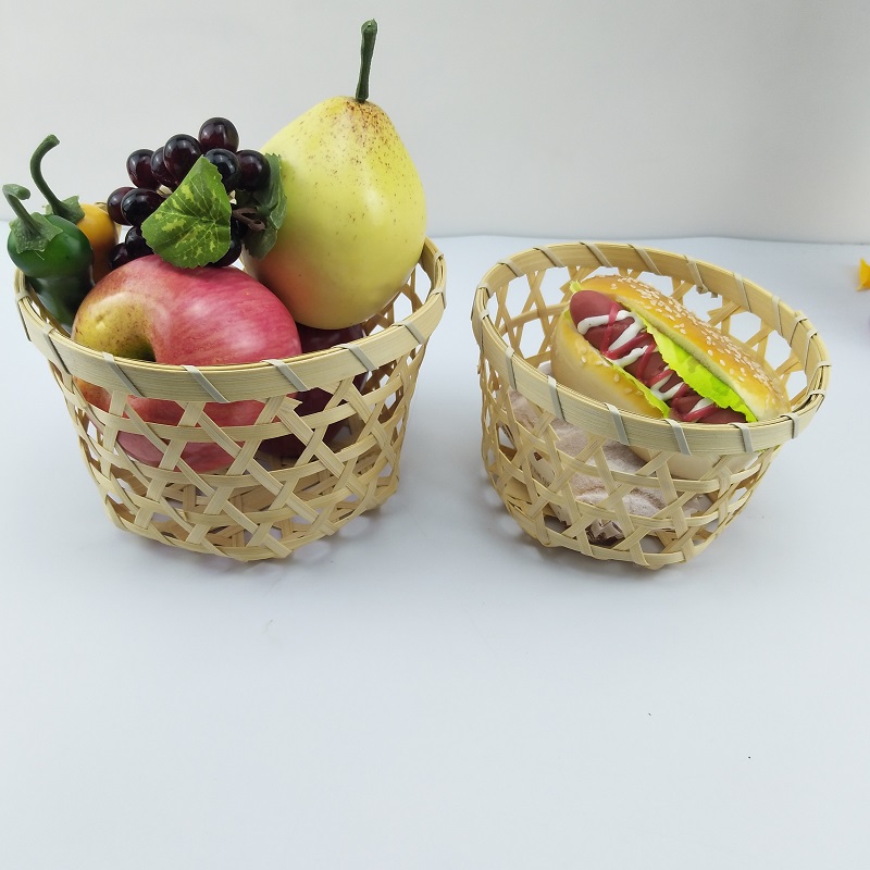 Bamboo basket Handmade gift basket Fruit basket storage basket