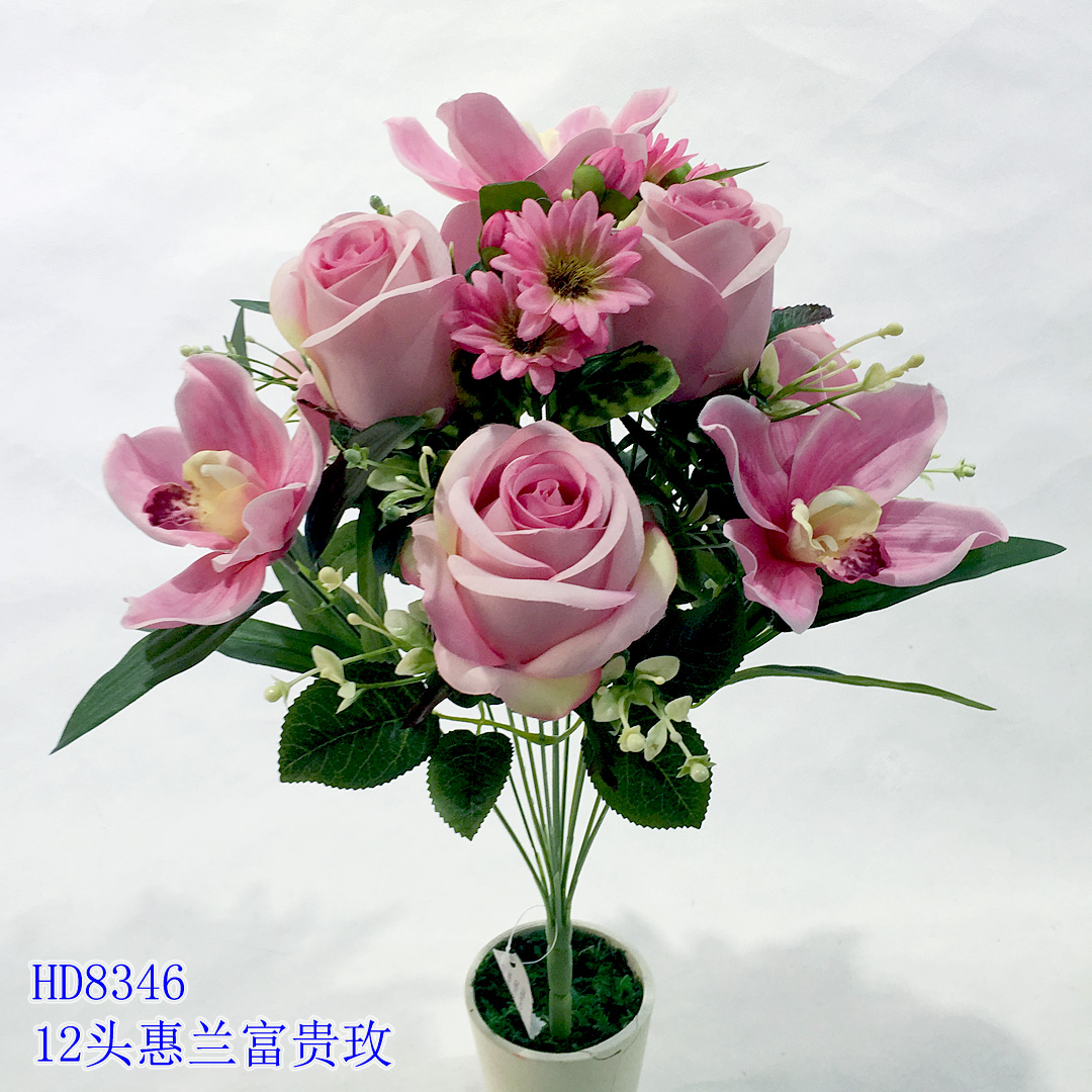 ! 0.50m Artificial Flower Artifical flowers factory home decoration wedding bridal Cymbidium Rose X 12