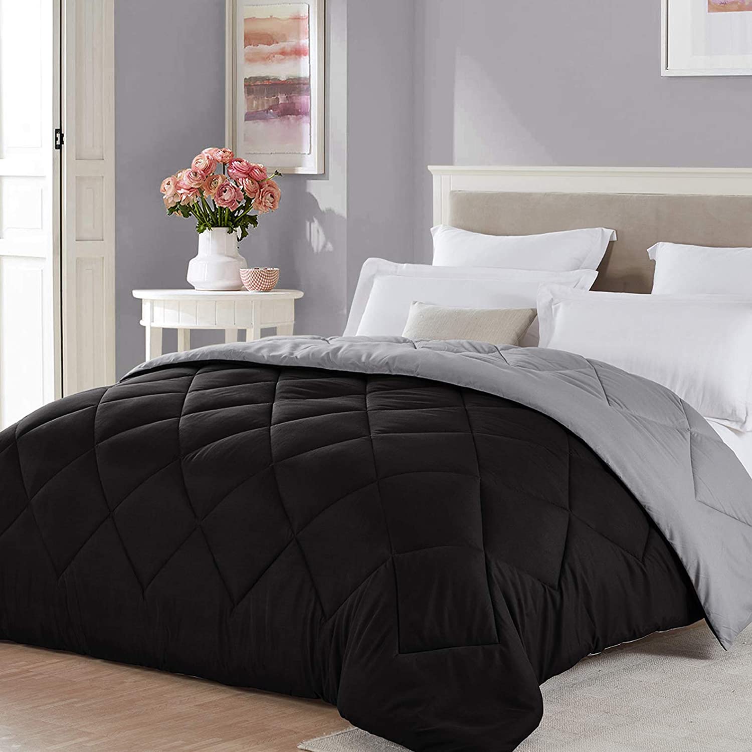 Multi-color custom Plain reversible Comforter sets breathable comfortable