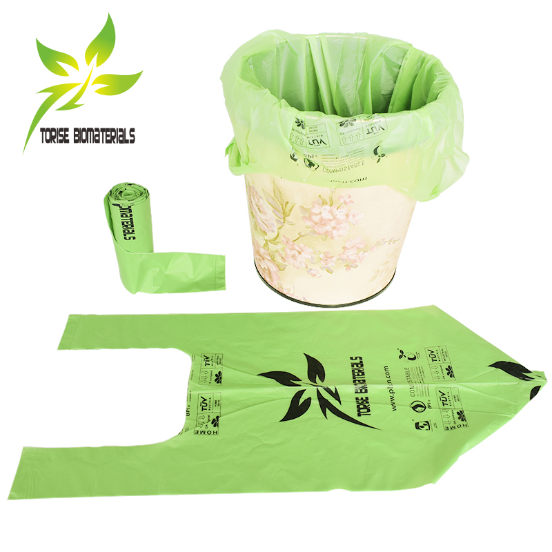 100% biodegradable Compostable garbage bag,t-shirt garbage bag ,Biodegradable Trash Bags,waste bag