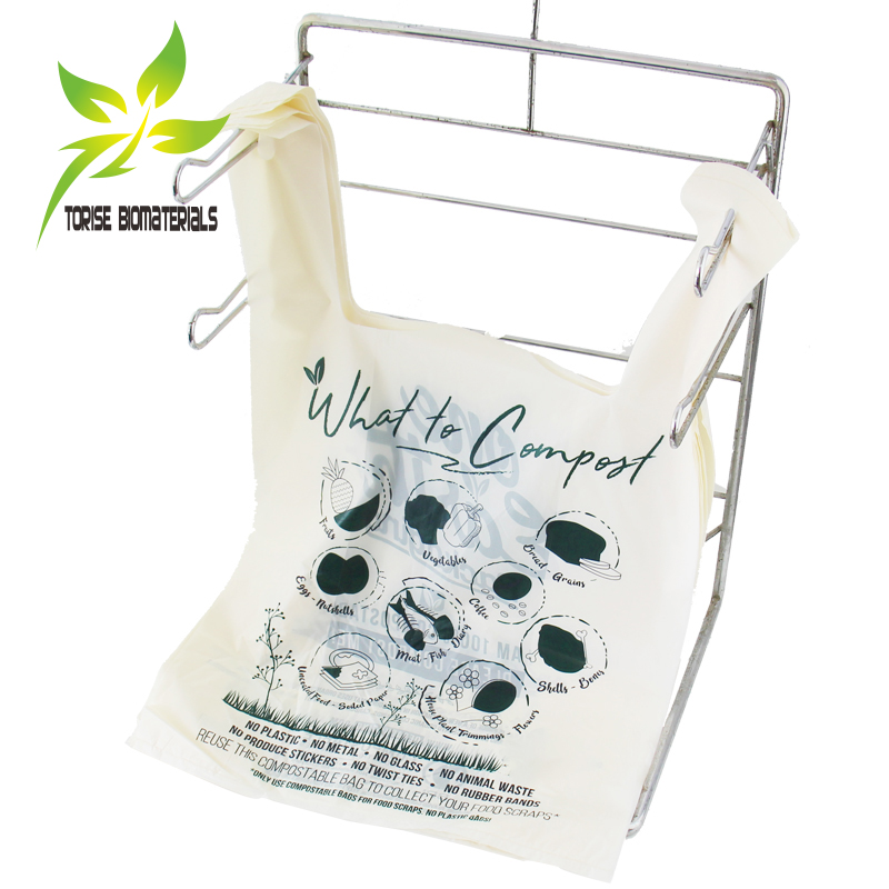 Biodegradable Compostable T-shirt Bag for shopping and store,
