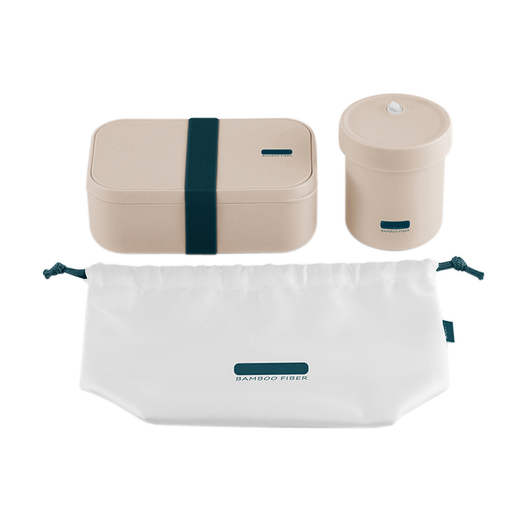 TF105-S01 Eco-friendly &Biodegradable lunch box sets with drawing string bag and soup cup
