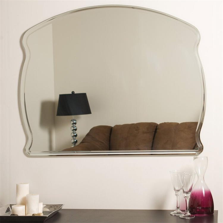 Modern Wall Mirror Unframed with Beveled Edge/polished decorative art deco mirror
