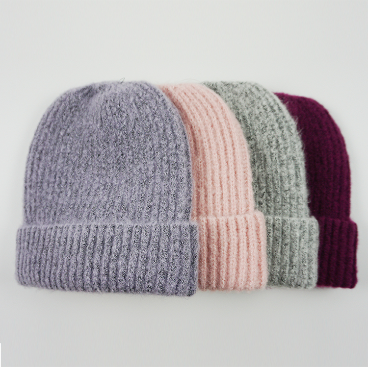 Ladies rib knit beanie
