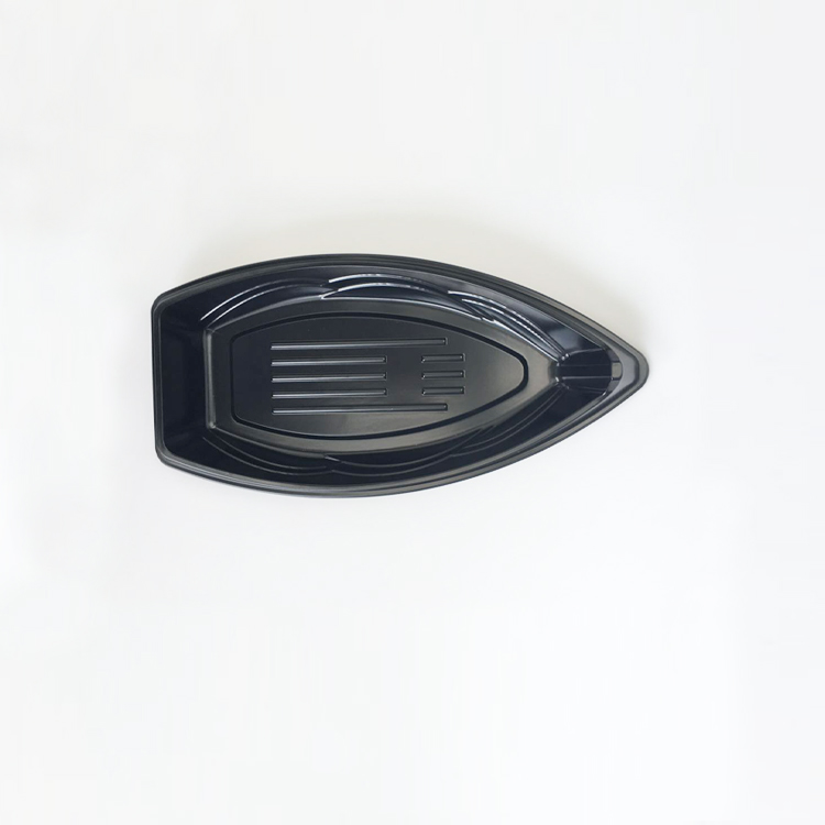 SM1-7102BLACK Plastic Sushi Container Disposable Food Container Japanese Sushi Boat