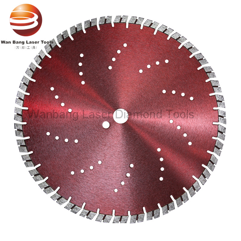 Laser welded turbo V segments diamond saw blade for cured concrete