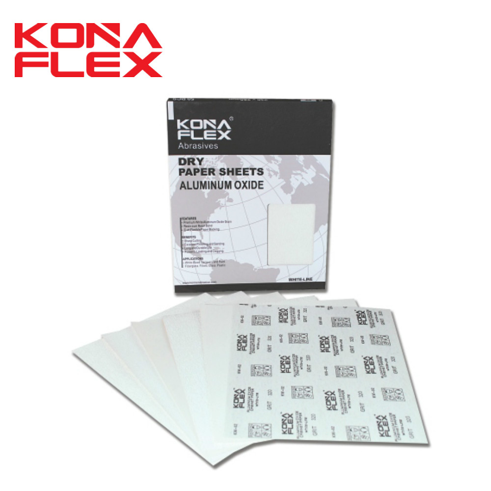 Konaflex-Professional 9"x11" White Alumina Dry Sandpaper Sheets Abrasive Paper