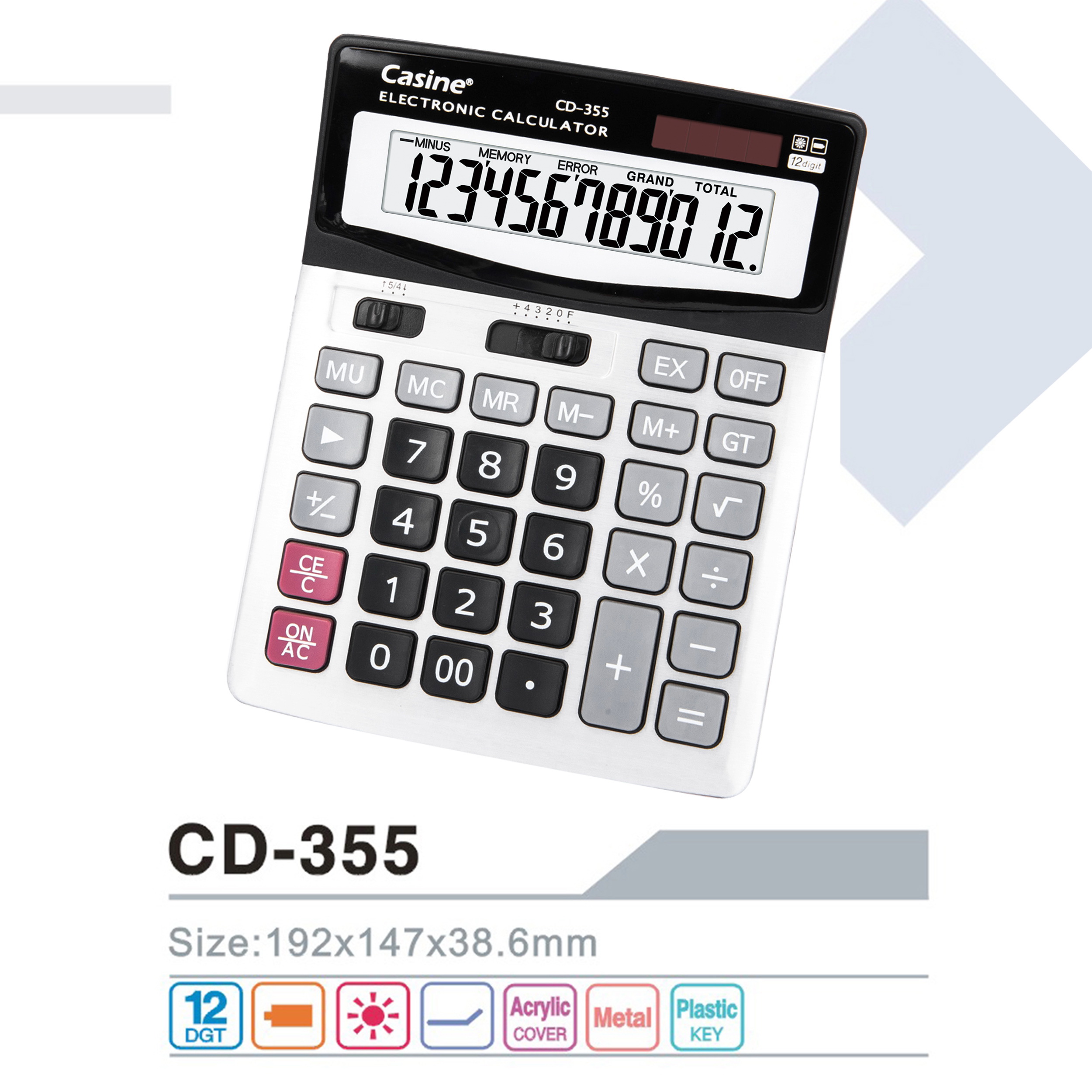 CD-355 - 12-digit desktop calculator - Casine