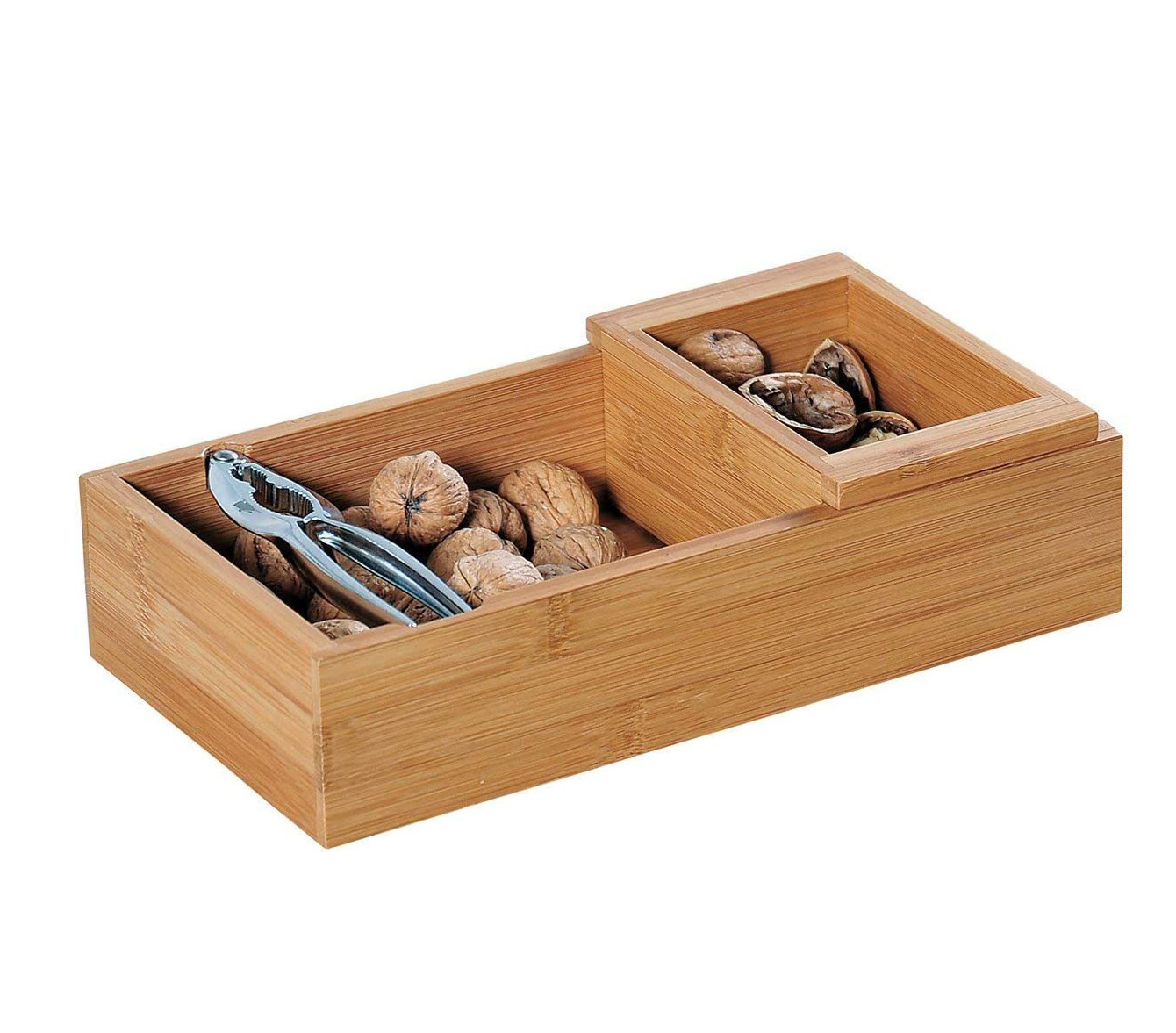FSC 100% Bamboo Nutcracker Set Bamboo Storage Box with Nut Cracking Tool