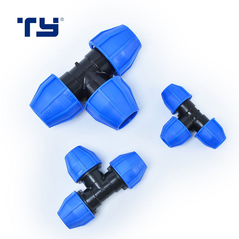 20mm PN10 PP/Plastic pipe fittings Compression Equal Hydraulic Tee