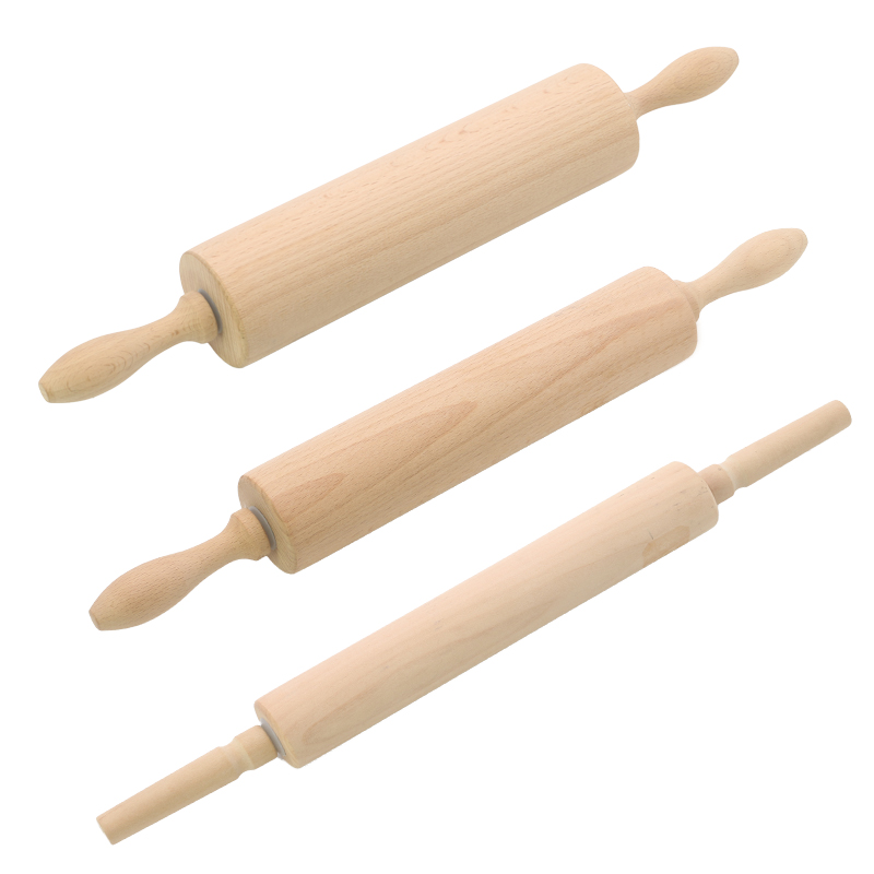 Factory custom wooden rolling pin with pulley beech wood noodle stick