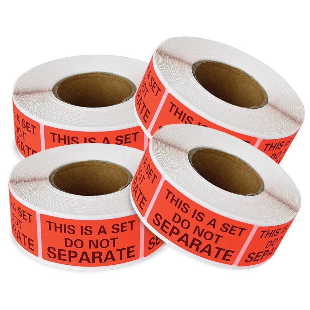 This Is A Set Do Not Separate Labels 500/Roll 1" x 2" Fluorescent Warning Label