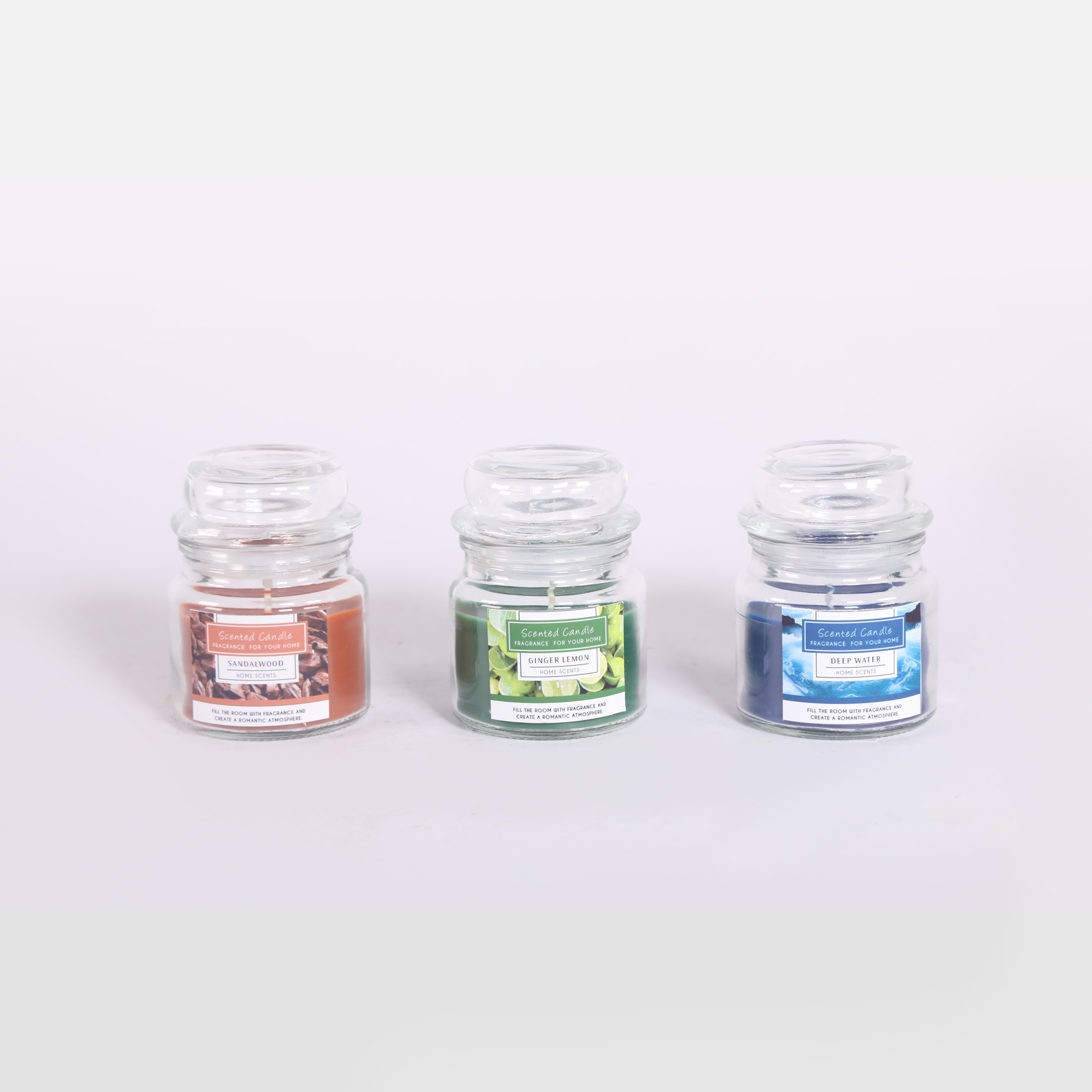 Scented Glass Candle W/Lid