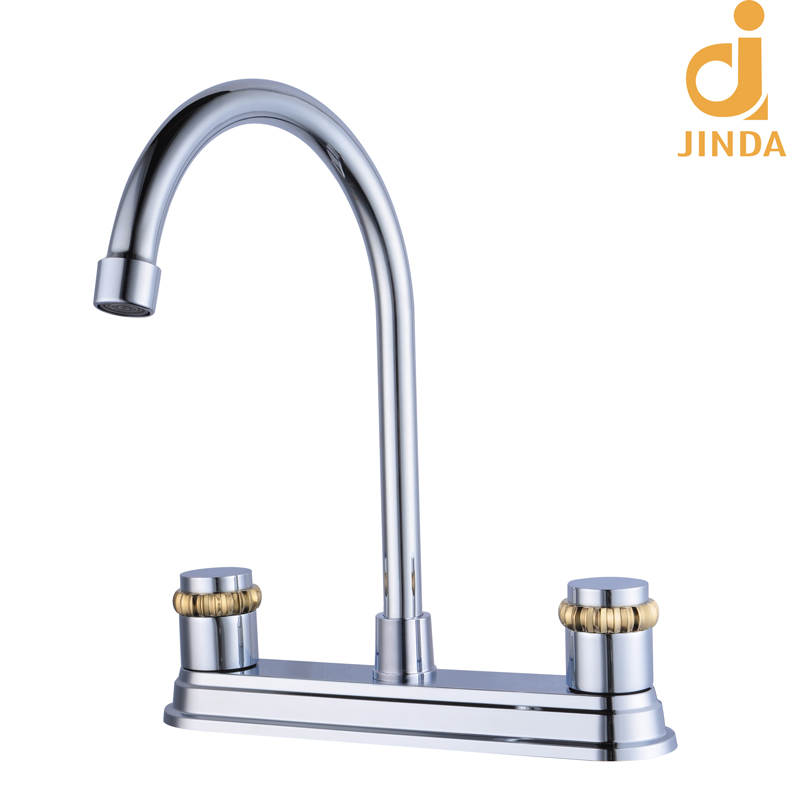 8 inch double handles full turn kitchen faucet