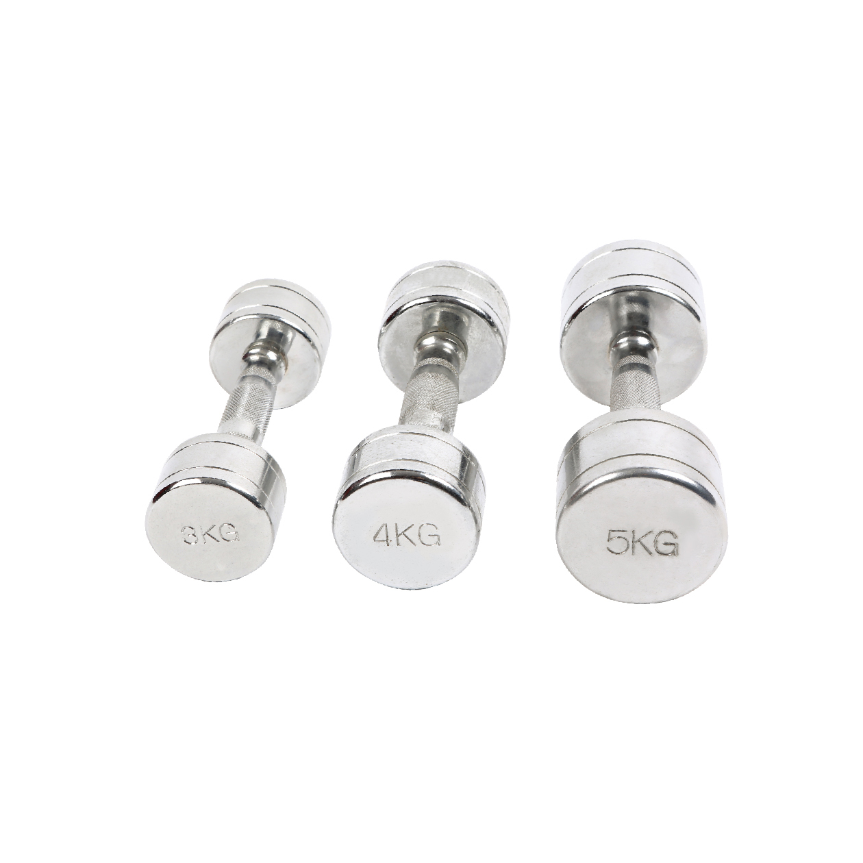 chromed dumbbells