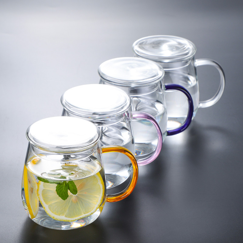 Good Reputation with handle decal coffee gift single wall fashion glass cup