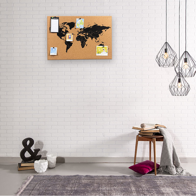 Frameless cork bulletin board