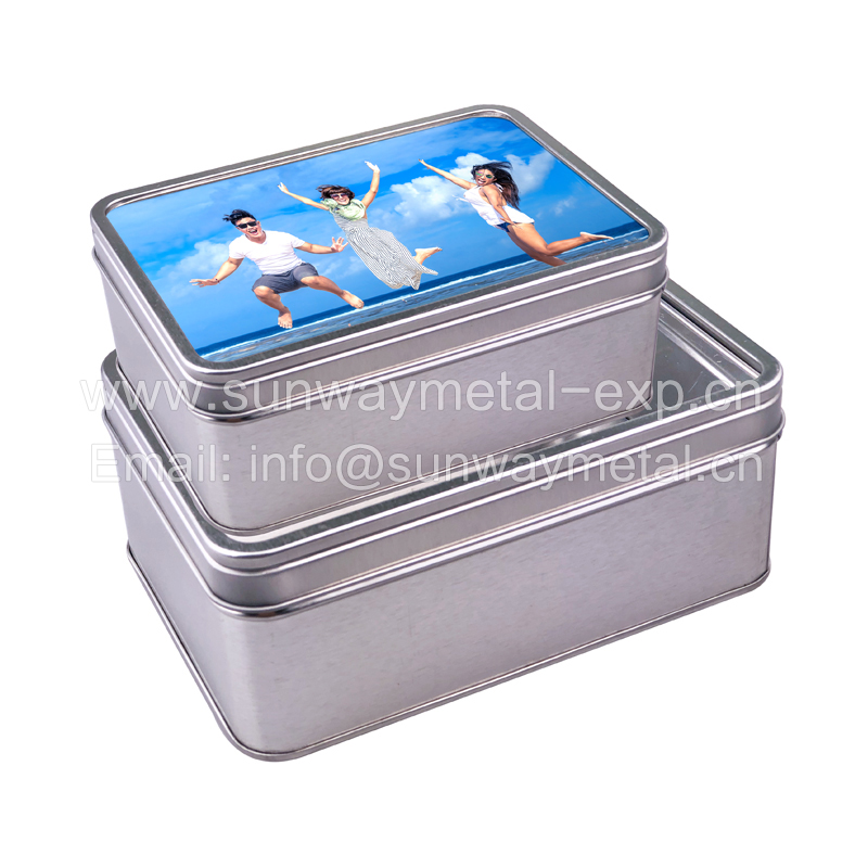 Photo framed tin box