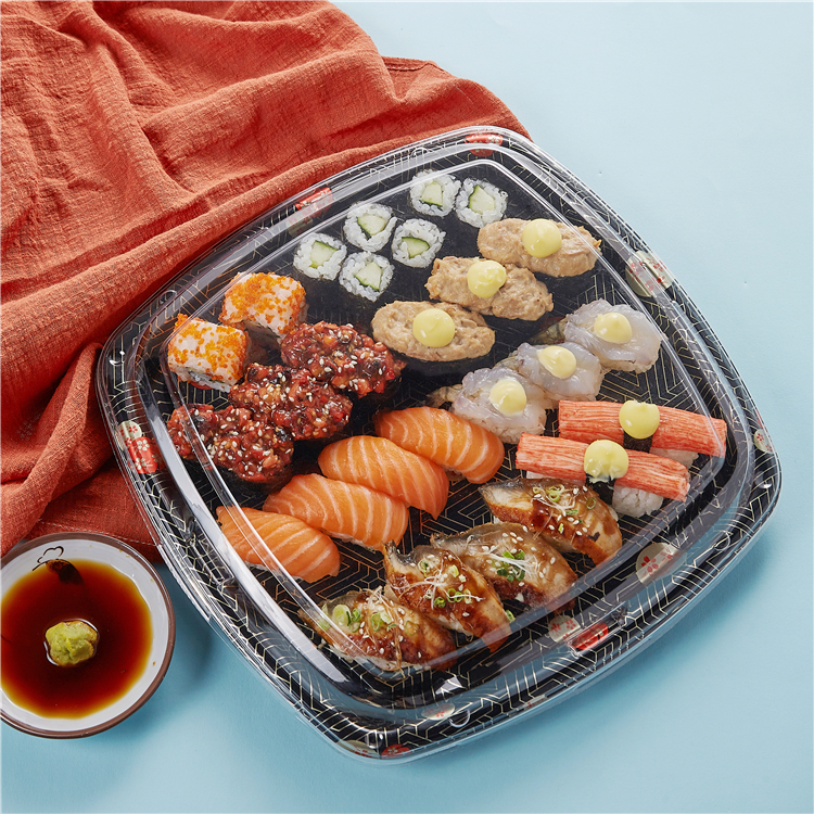 SM1-3112Momij Best selling PS Seafood blister plastic Disposable Frozen shrimp tray take away food container