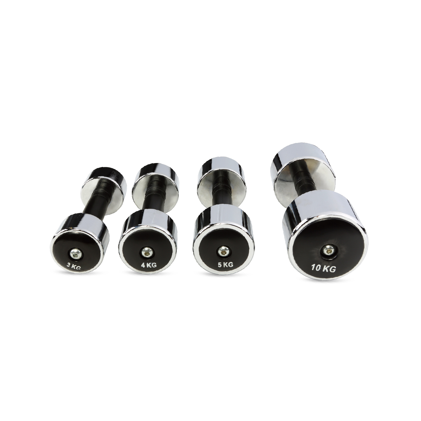 chromed dumbbells