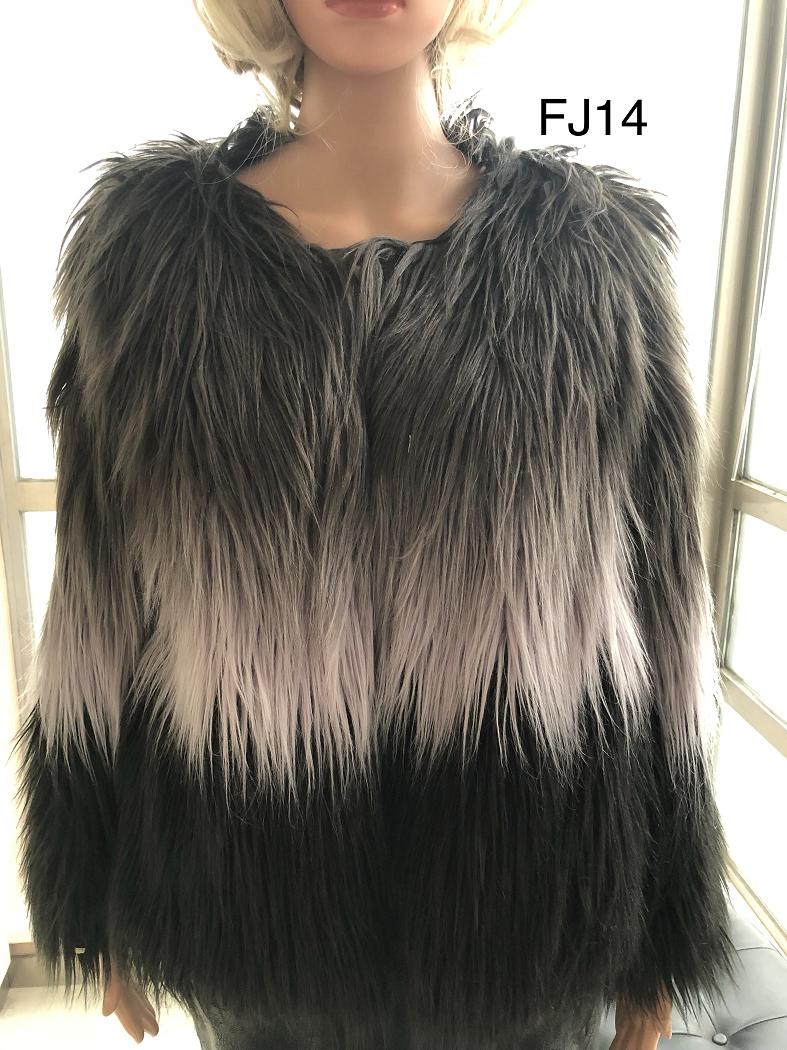 Ladies Jacquard Faux Fur Jacket