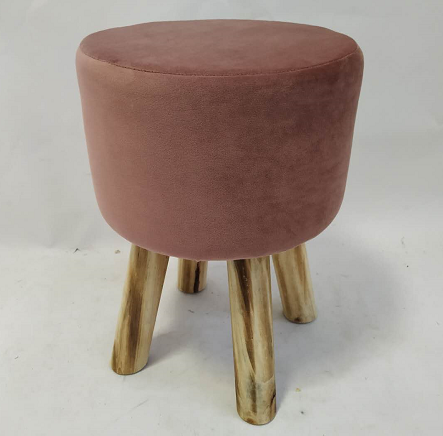 4 Legs-simple velvet footstool